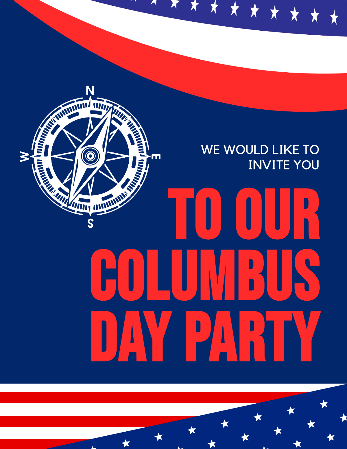 Columbus Day Party Flyer Template