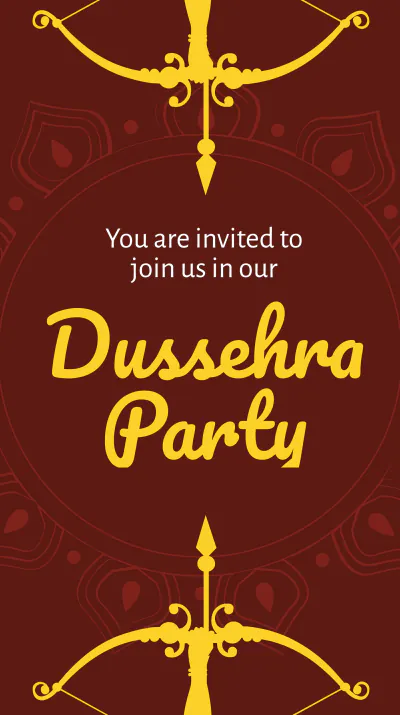 Free Dussehra Invitation Instagram Story Template to Edit Online