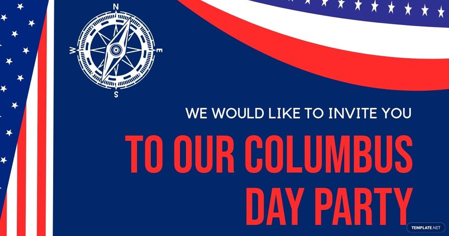 Columbus Day Party Facebook Post Template