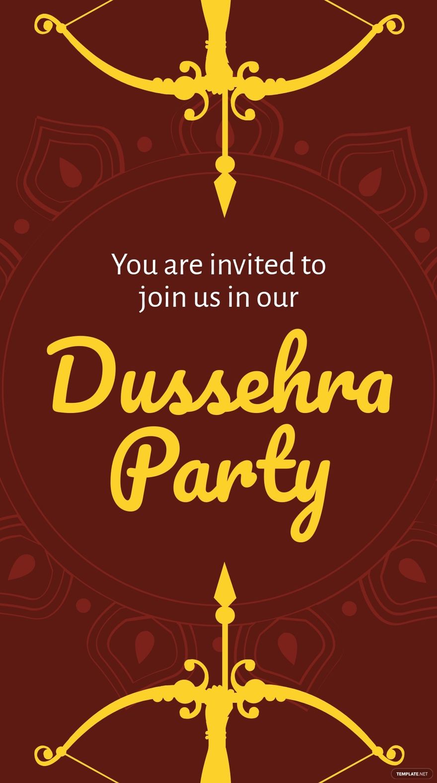 Dussehra Invitation Whatsapp Post Template