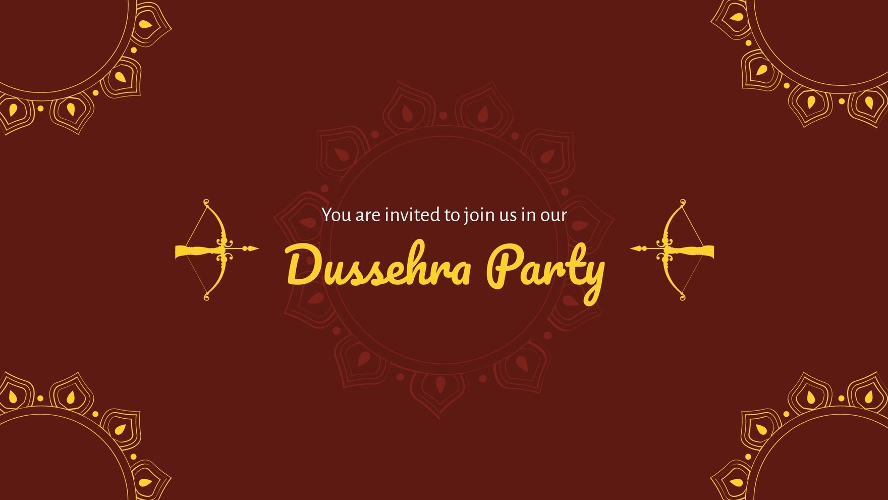 Dussehra Invitation Youtube Banner Template