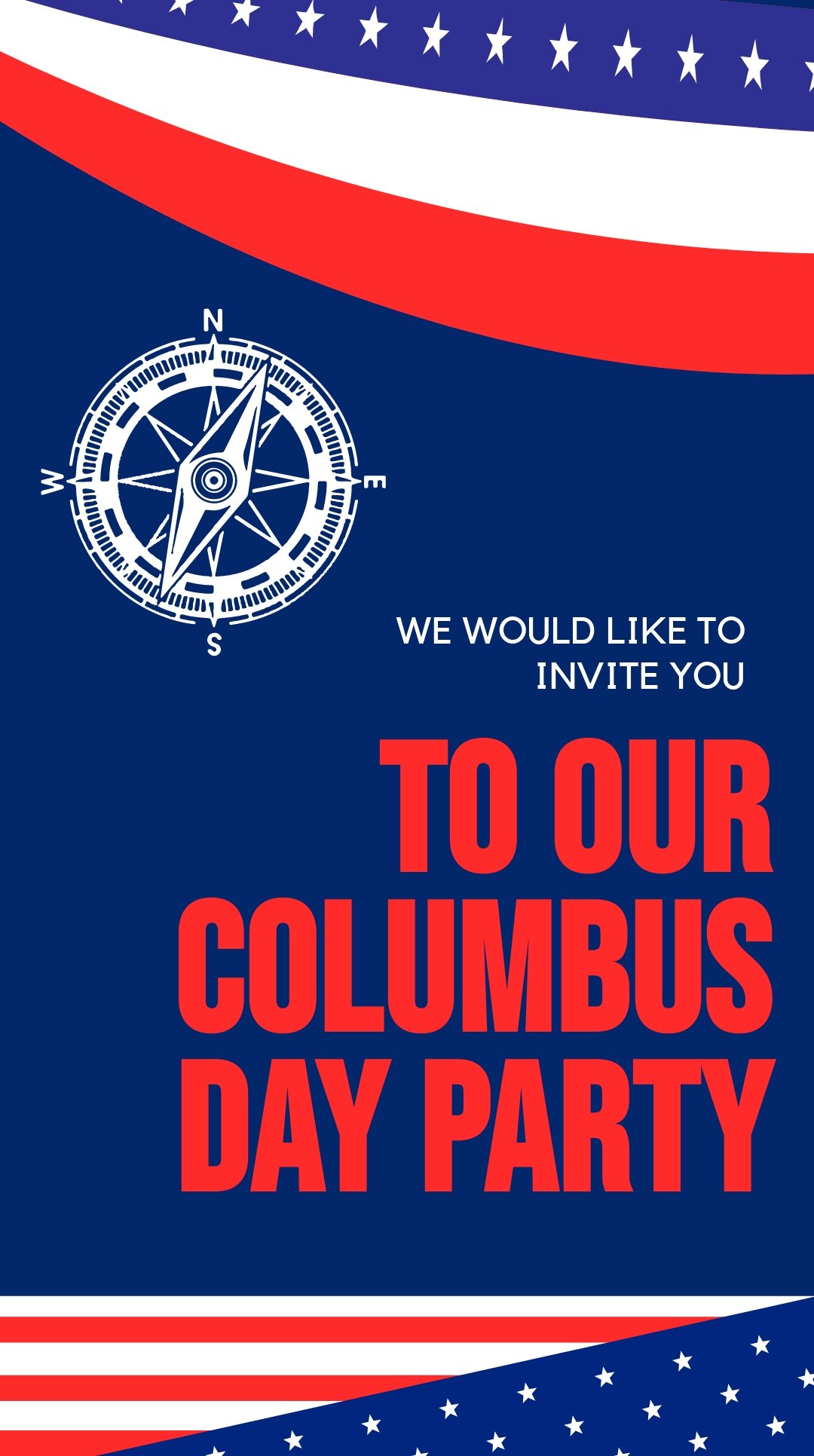 Columbus Day Party Whatsapp Post Template