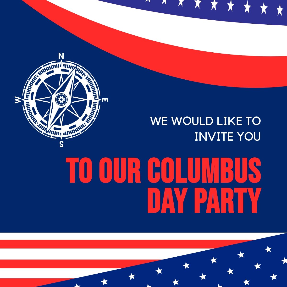 Columbus Day Party Linkedin Post Template