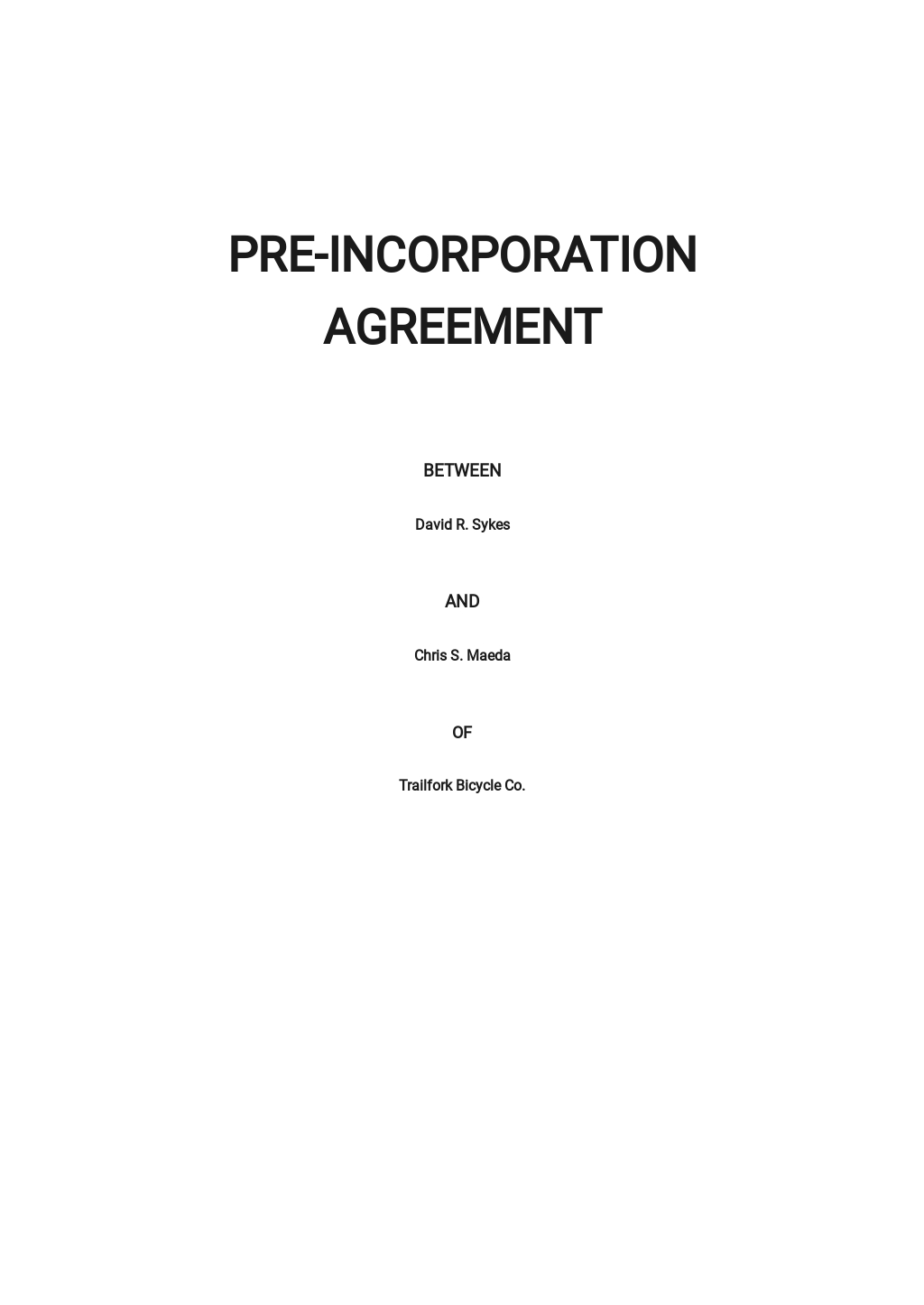 11 Free Incorporation Agreement Templates Edit And Download 9098