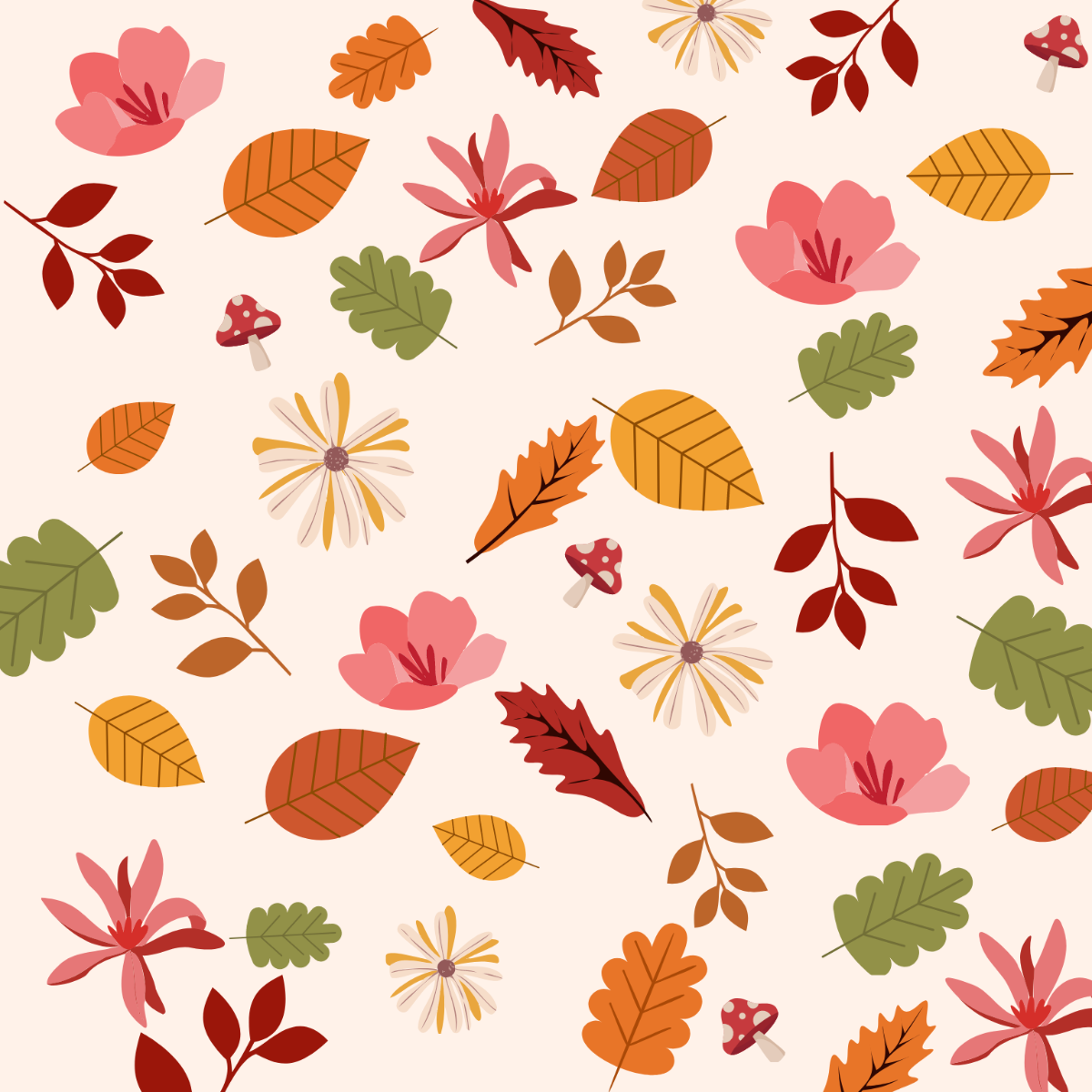 Floral Fall Vector Template