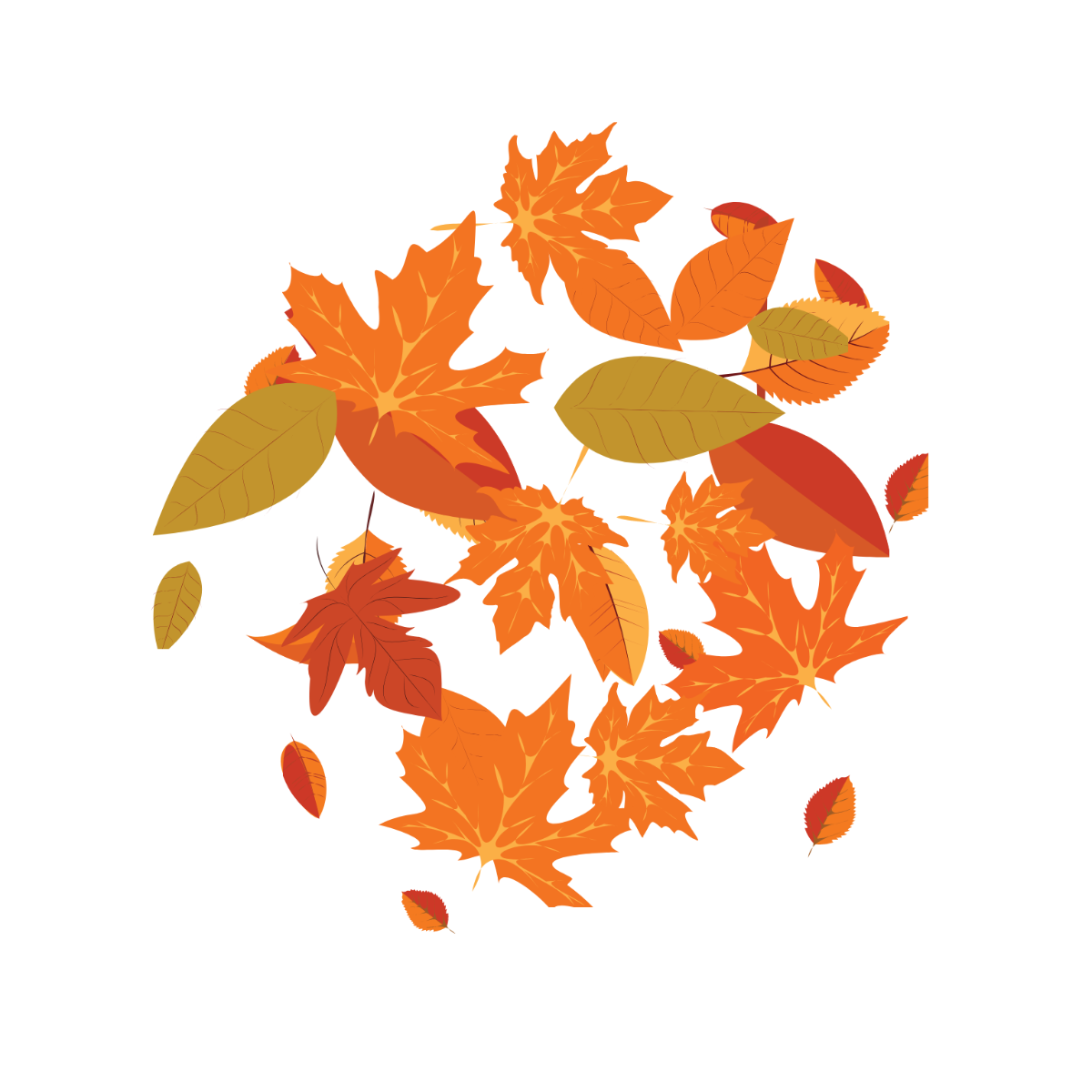 Transparent Fall Leaves Vector Template