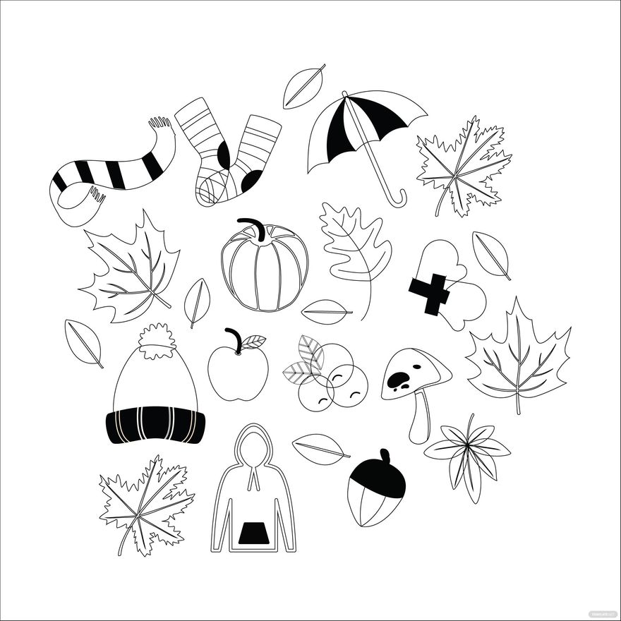 Free Autumn Vector Black And White