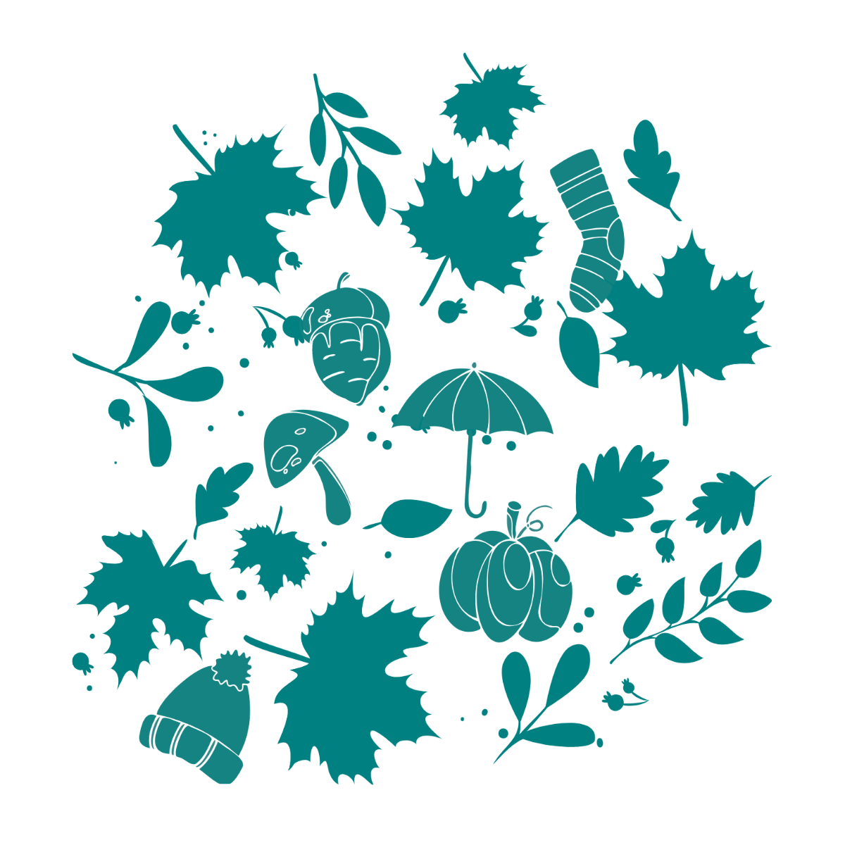 Teal Fall Vector Template