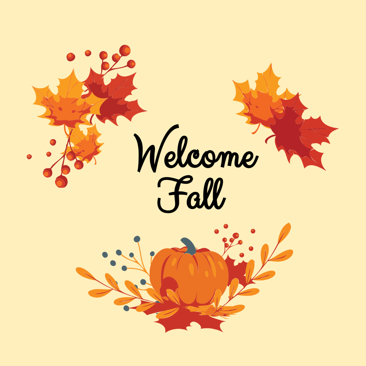 Welcome Fall Vector Template