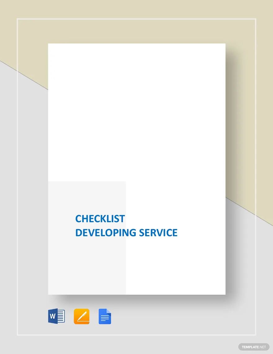 Checklist Developing Services Template