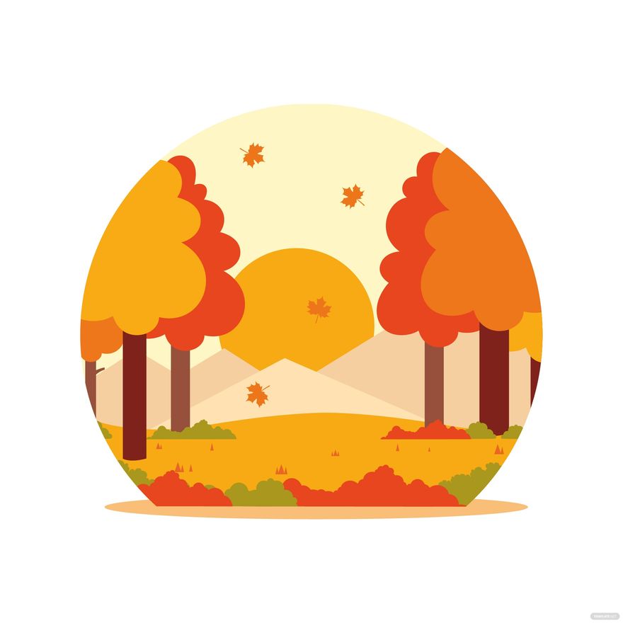 Sunset Autumn Vector in Illustrator, EPS, SVG, JPG, PNG