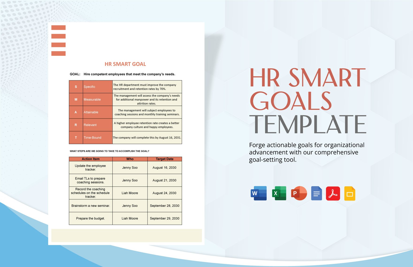 HR Smart Goals Template in Word, Google Docs, Excel, PDF, PowerPoint, Google Slides