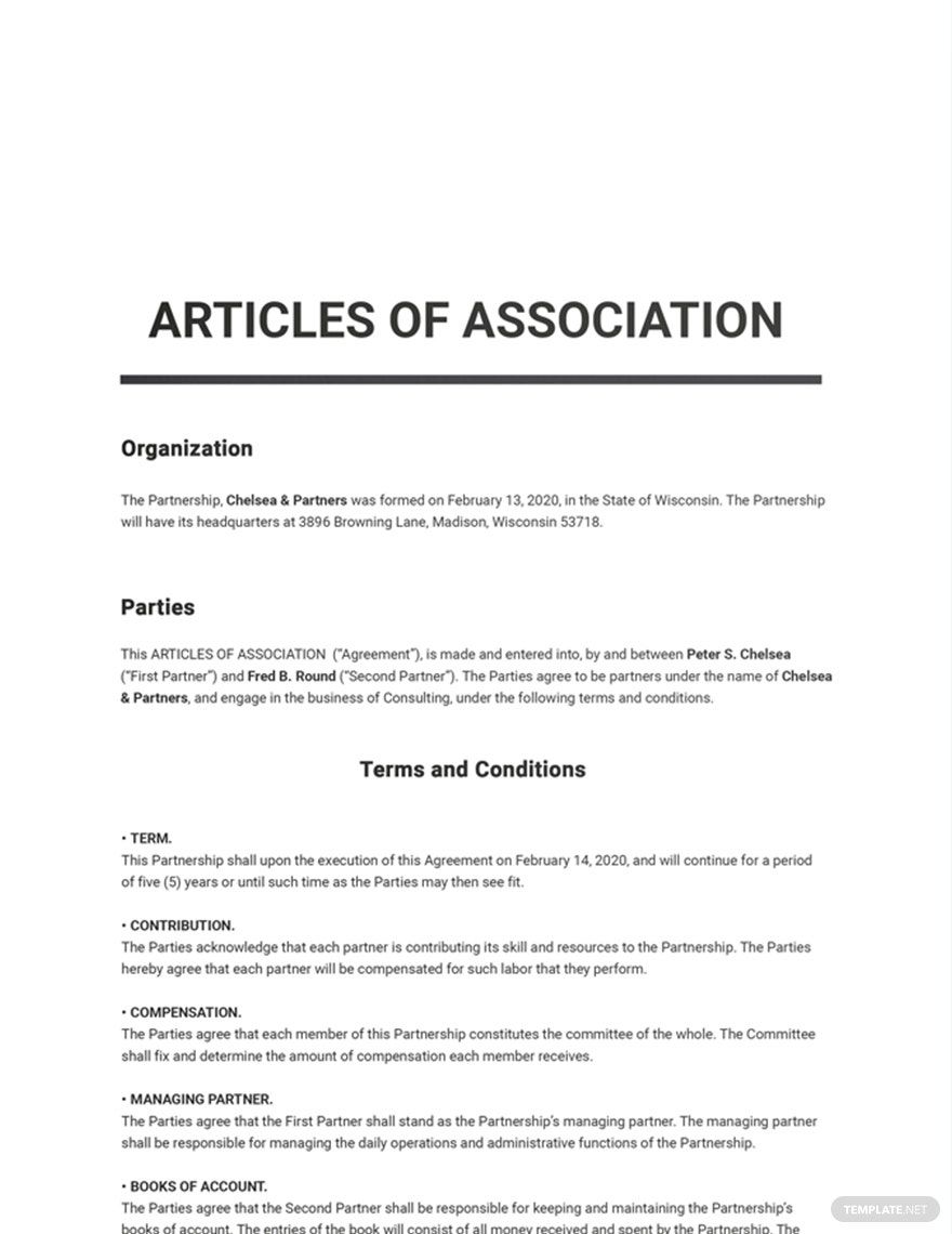 assignment on articles of association