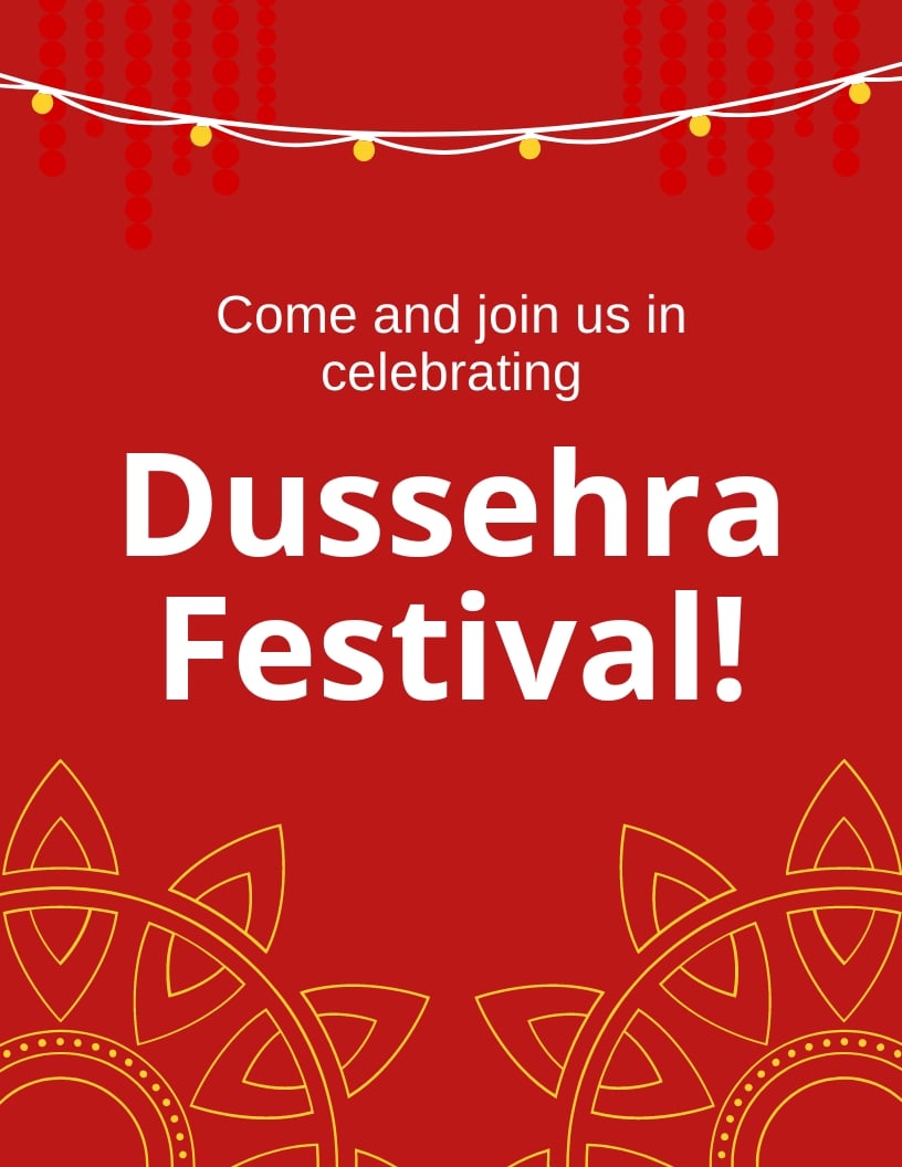 Dussehra Celebration Flyer Template