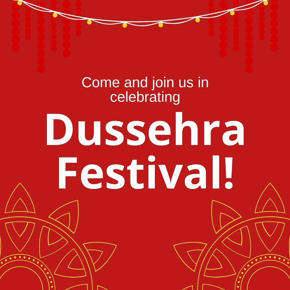 Dussehra Celebration Linkedin Post Template