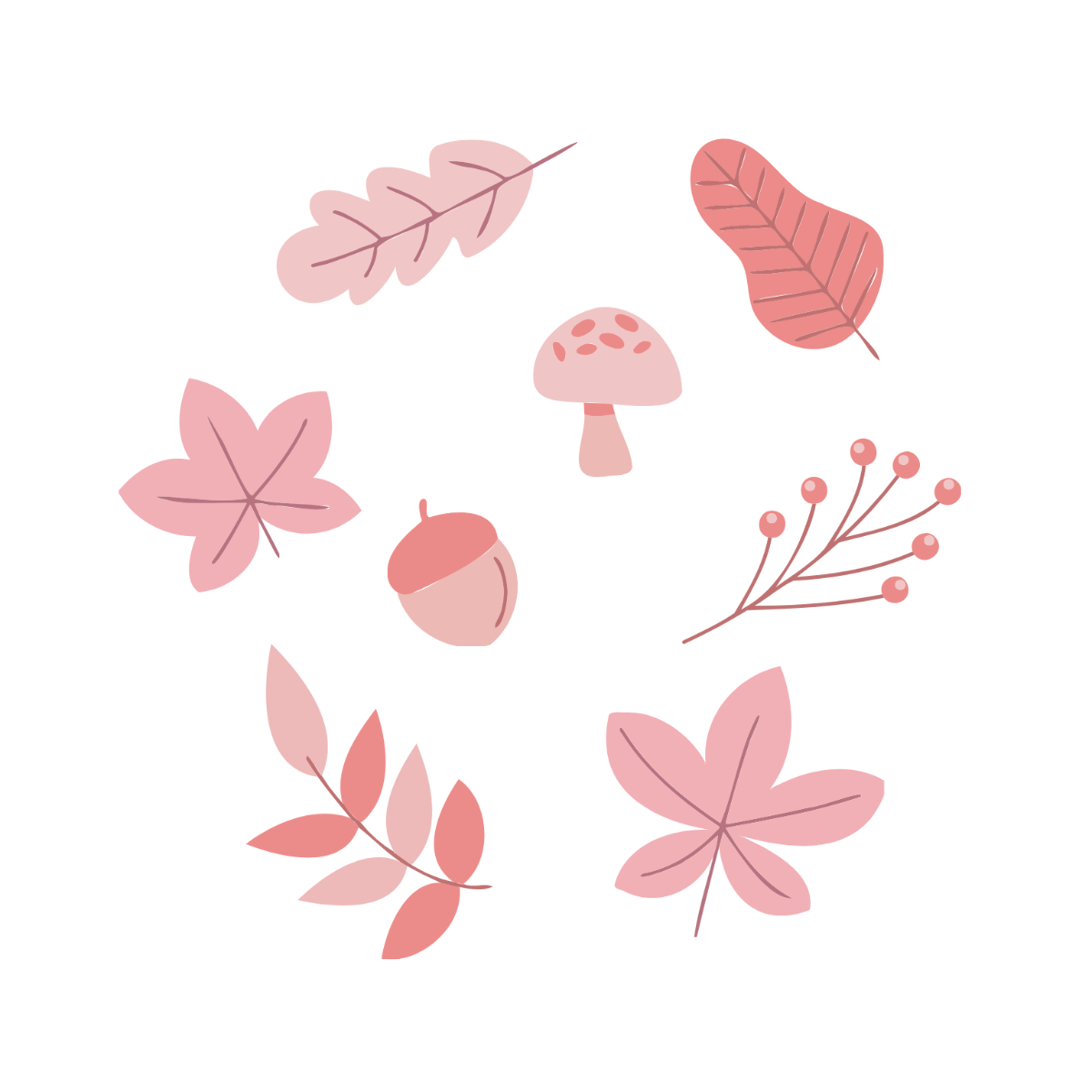 Pink Fall/Autumn Vector Template