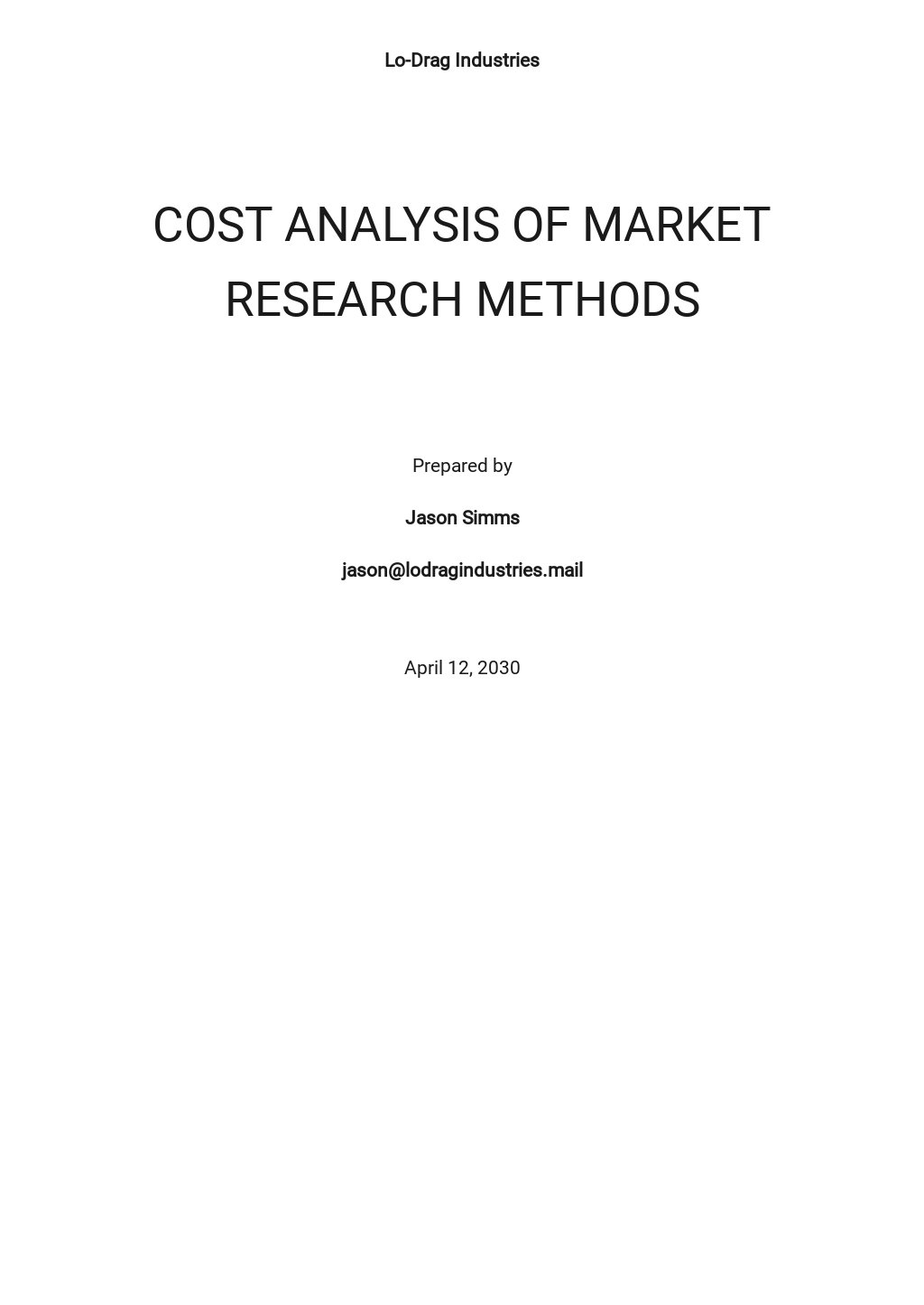 cost analysis research paper example