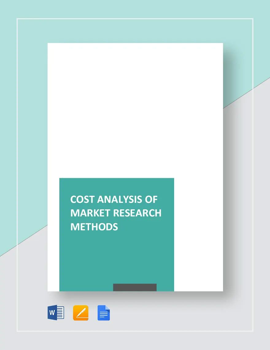 Cost Analysis of Market Research Methods Template