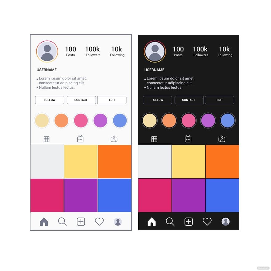 updated instagram profile template