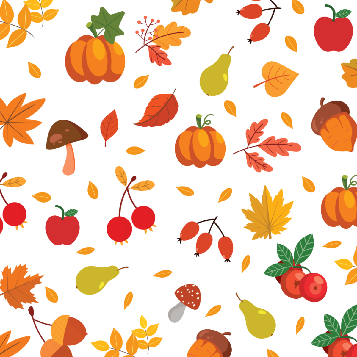 Fall/Autumn Fruit Vector Template