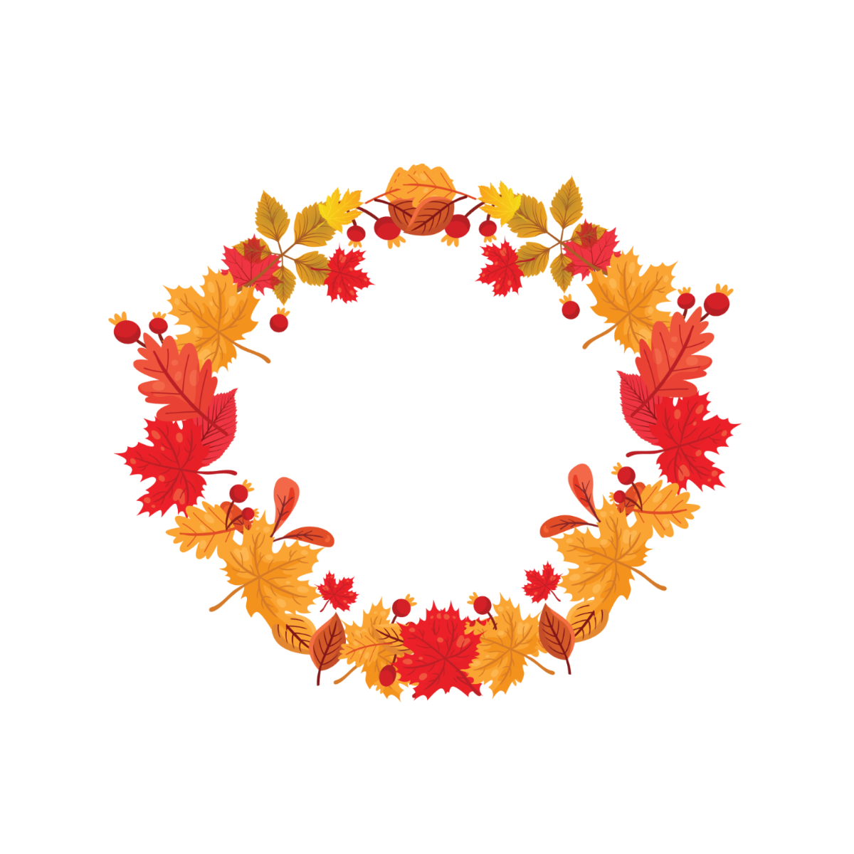 Fall Wreath Vector Template
