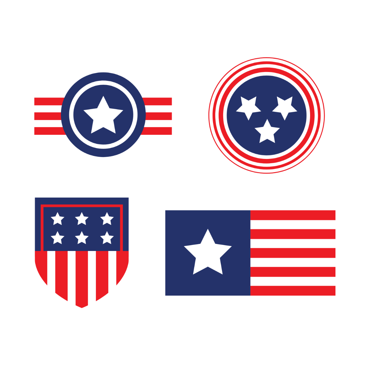 USA Flag Logo Vector Template