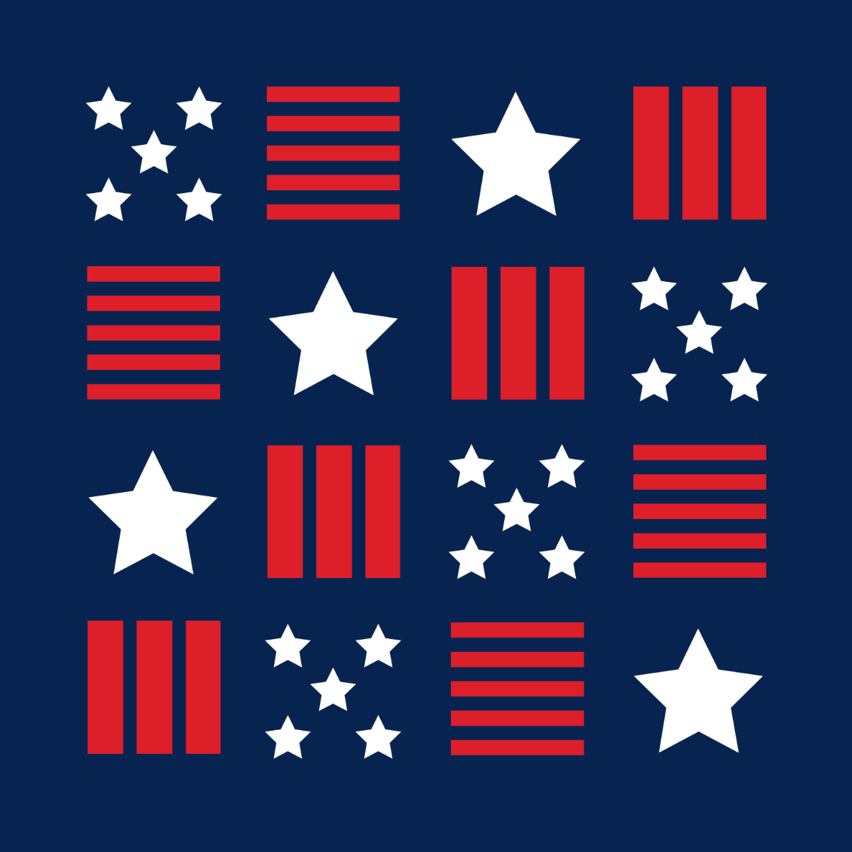 Seamless American Flag Vector Template