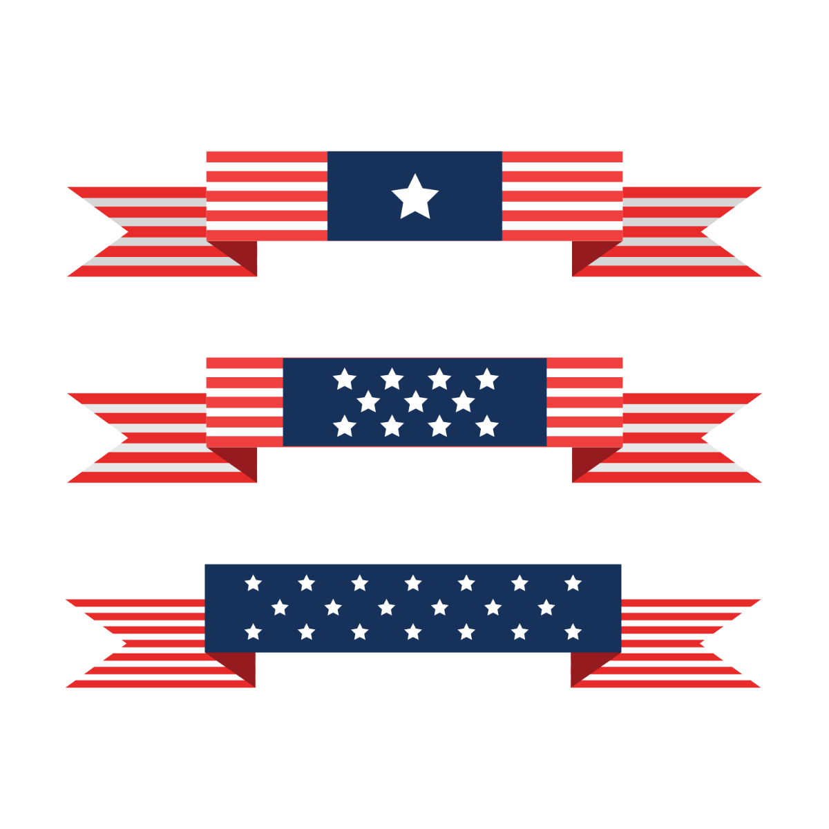 American Flag Banner Vector Template