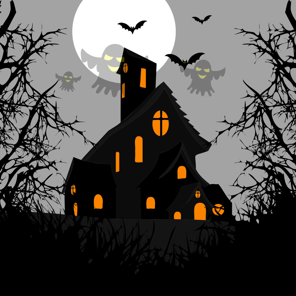 Haunted House Vector Template