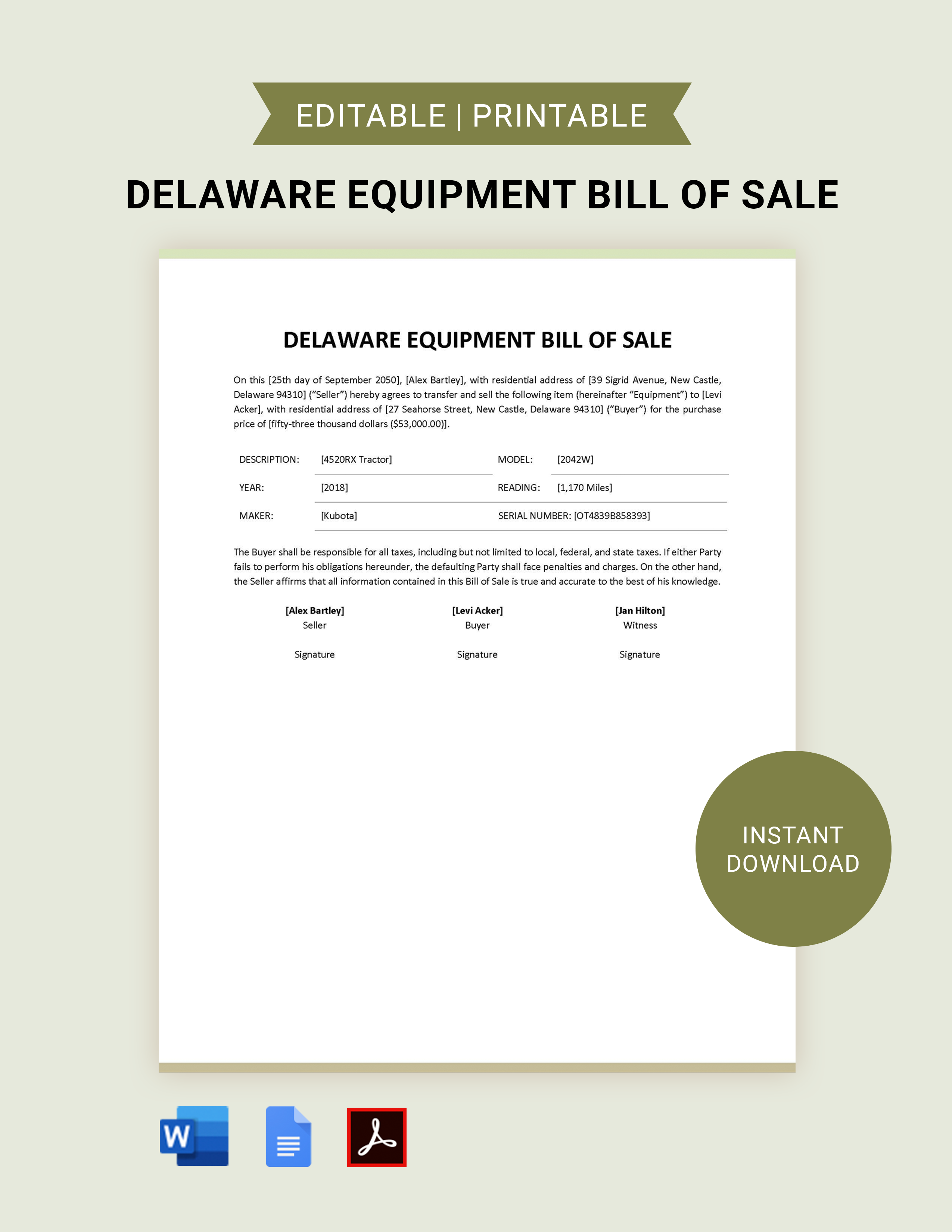 50+ Equipment Bill of Sale Templates Free Downloads