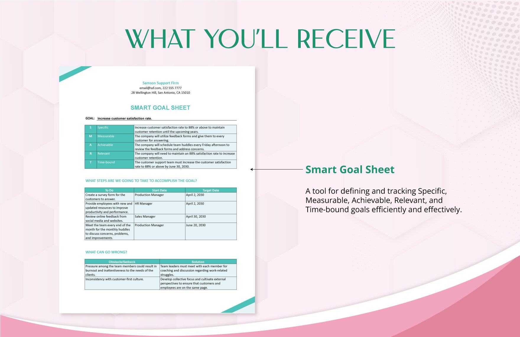 Smart Goals Sheet Template