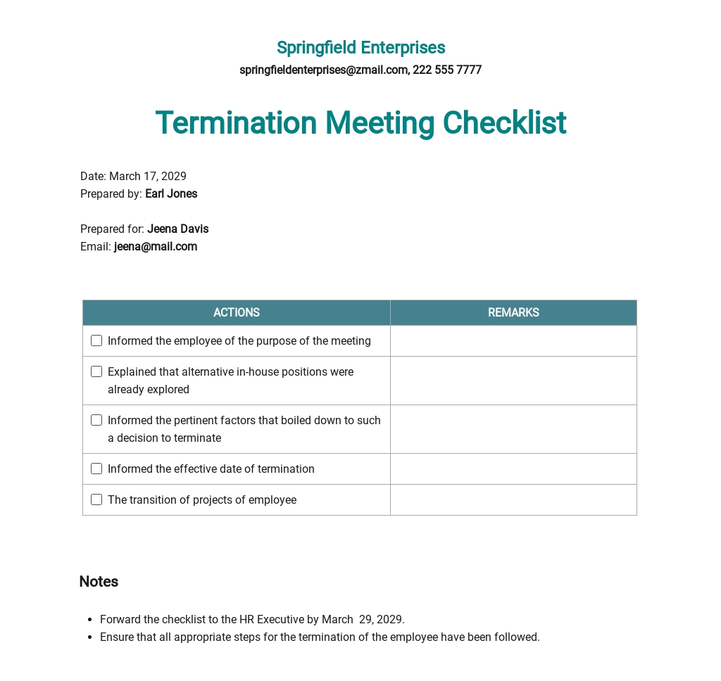 32+ HR Checklist Templates - Free Downloads | Template.net