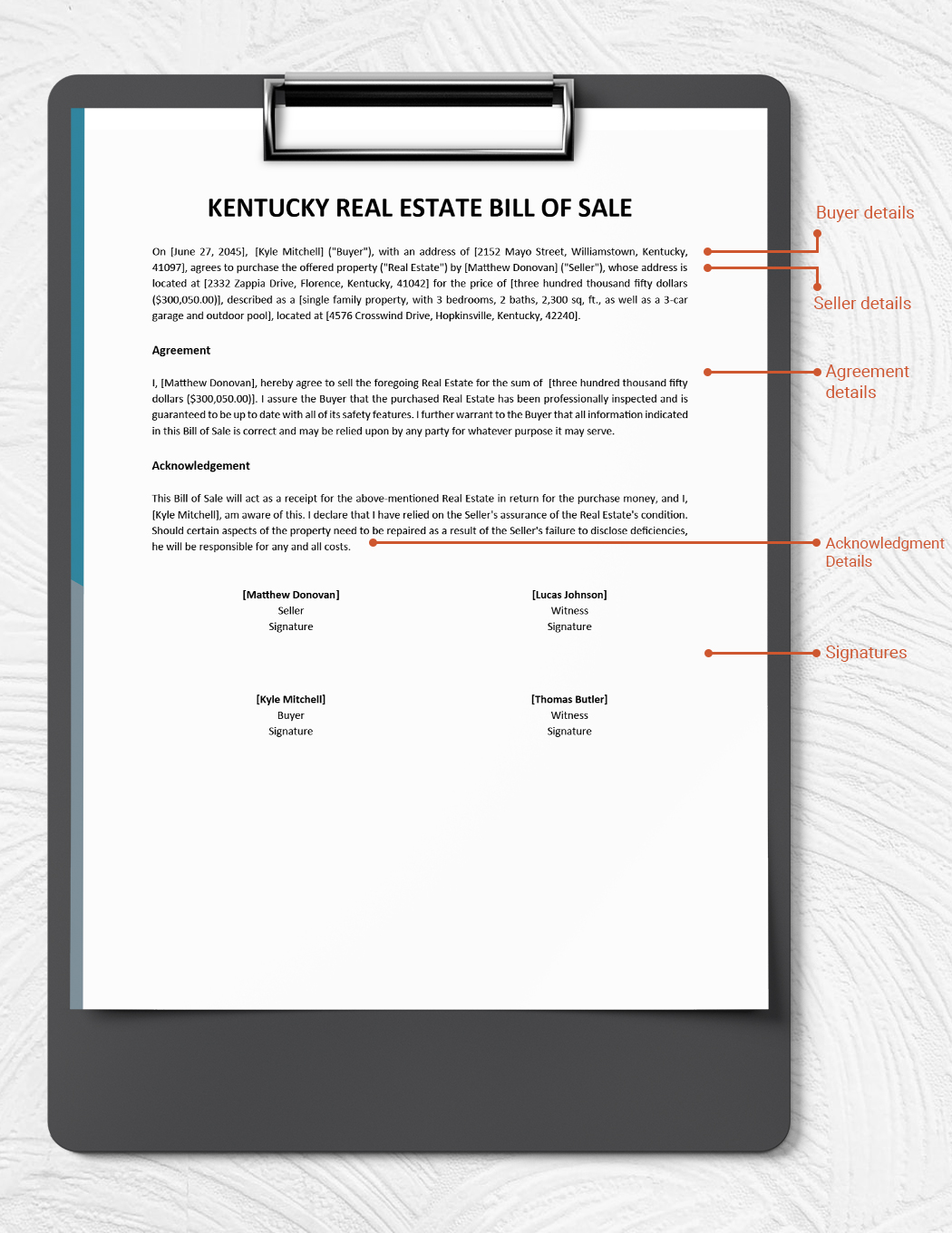 Kansas Real Estate Bill of Sale Template