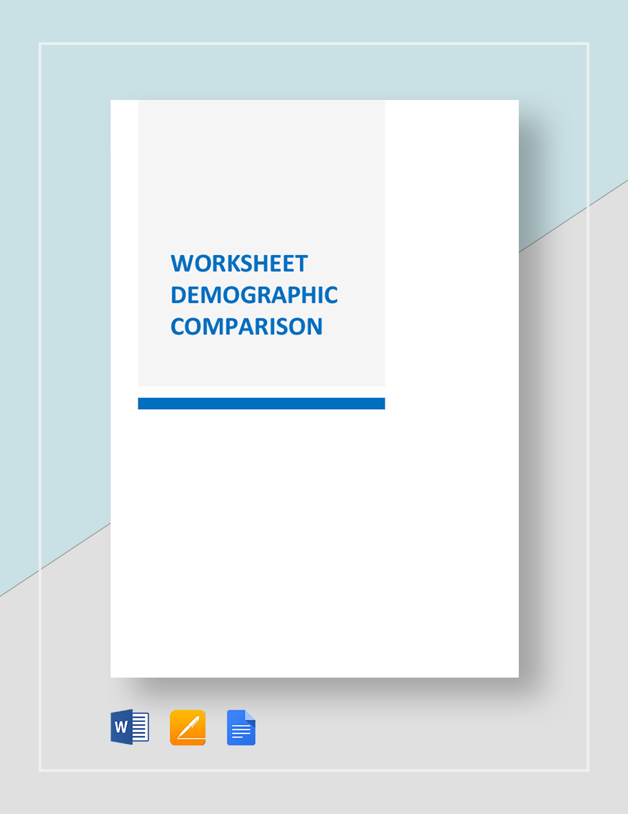 Worksheet Demographic Comparison Template