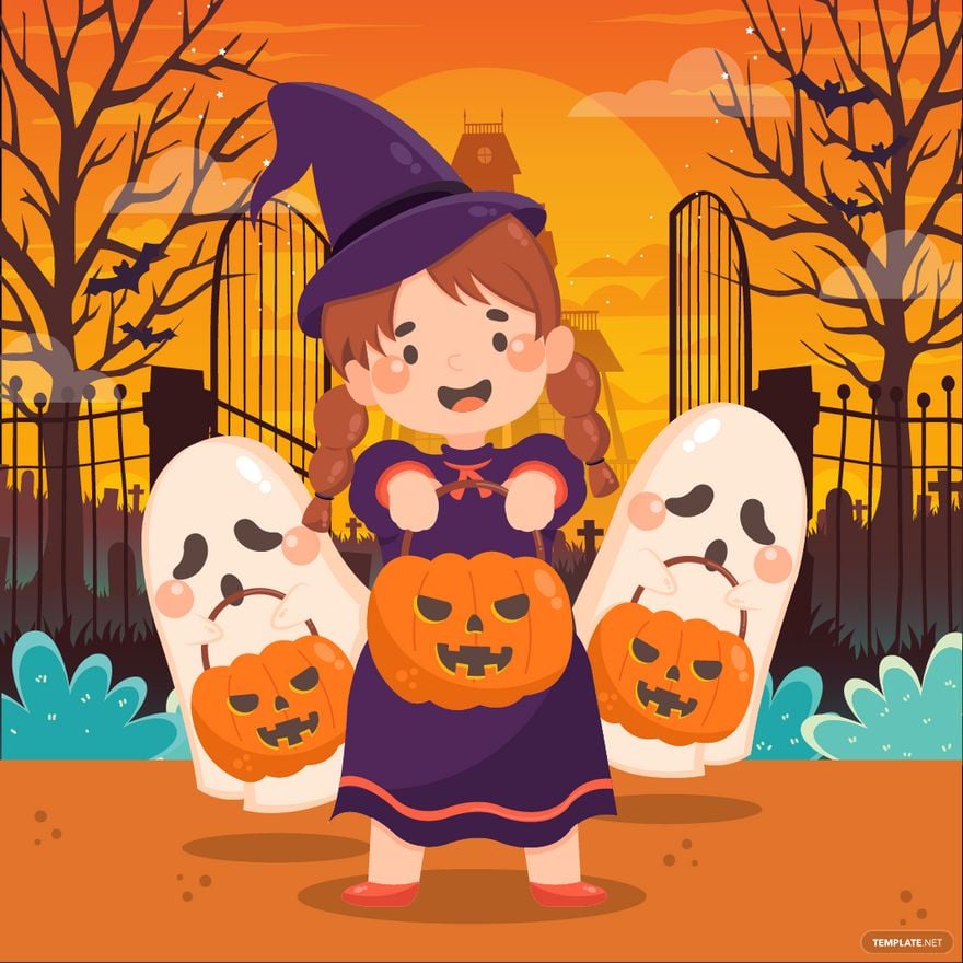 Free Baby Halloween Vector in Illustrator, EPS, SVG, JPG, PNG