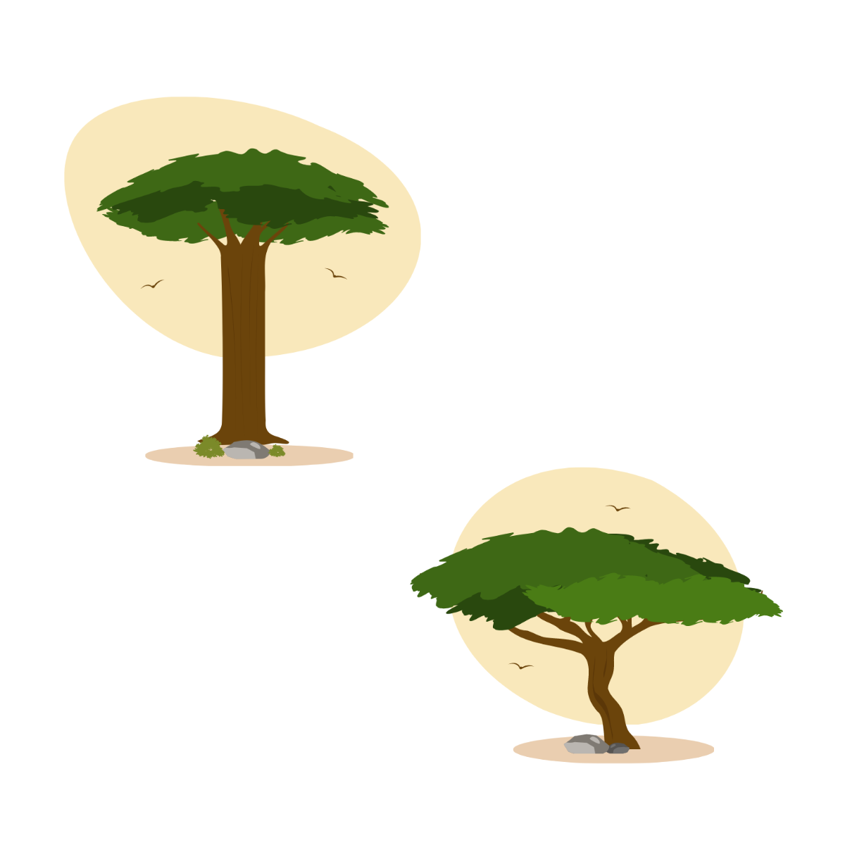 African Tree Vector Template