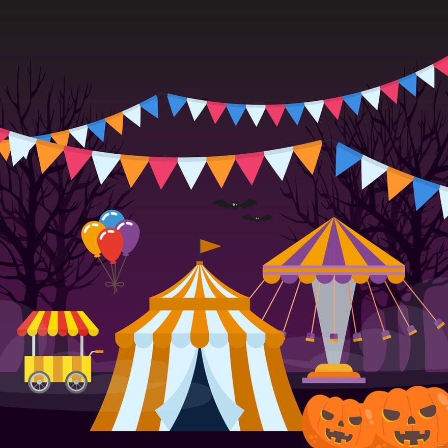 Free Halloween Carnival Vector in Illustrator, EPS, SVG, JPG, PNG
