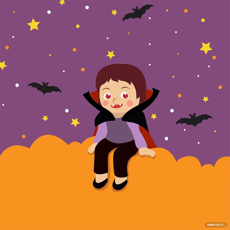 Vampire Girl Halloween Vector in Illustrator, EPS, SVG, JPG, PNG