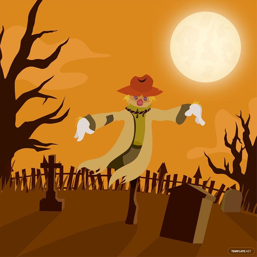 Halloween Scarecrow Vector in Illustrator, EPS, SVG, JPG, PNG