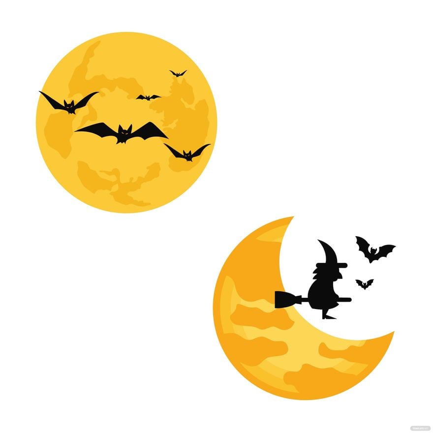 Halloween Moon Vector in Illustrator, EPS, SVG, JPG, PNG