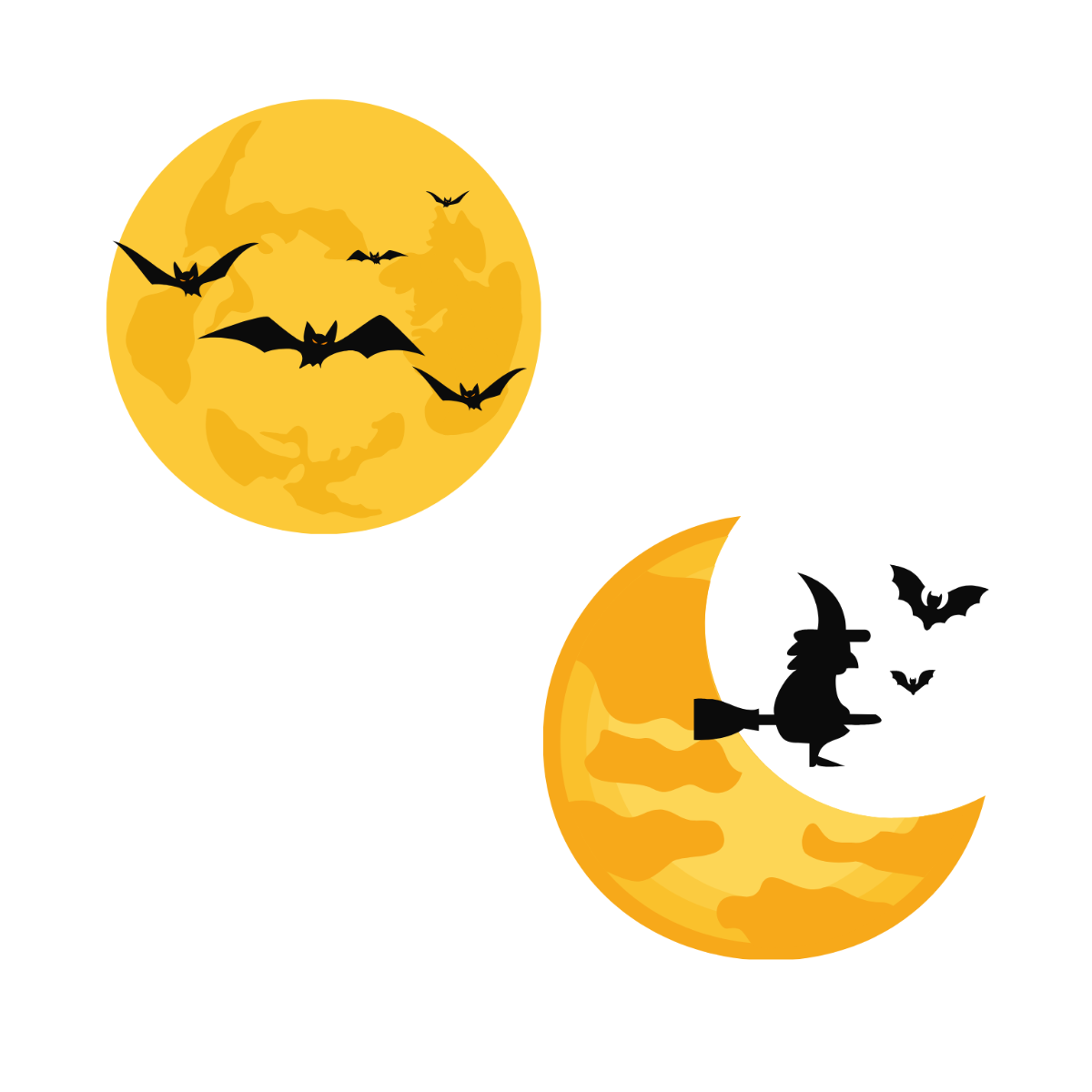 Halloween Moon Vector Template