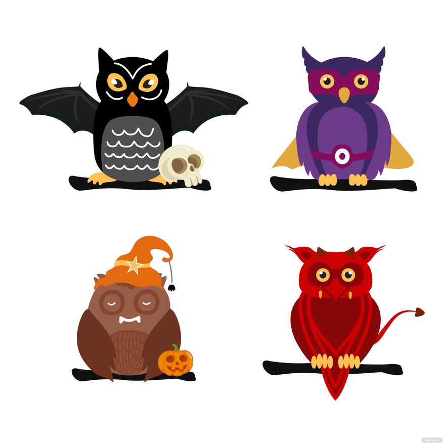 Free Owl Halloween Vector in Illustrator, EPS, SVG, JPG, PNG