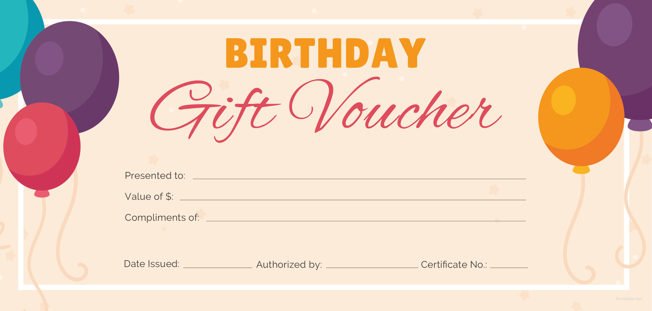 Free Printable Birthday Gift Voucher Template Free Printable Templates