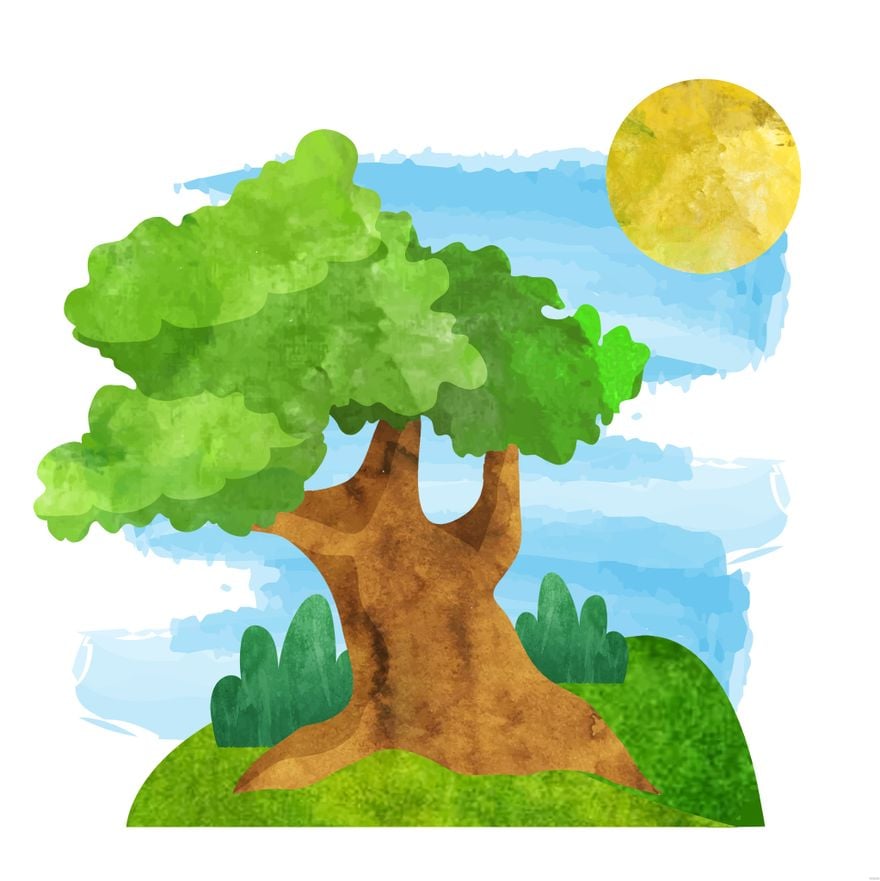 Free Watercolor Tree Illustration