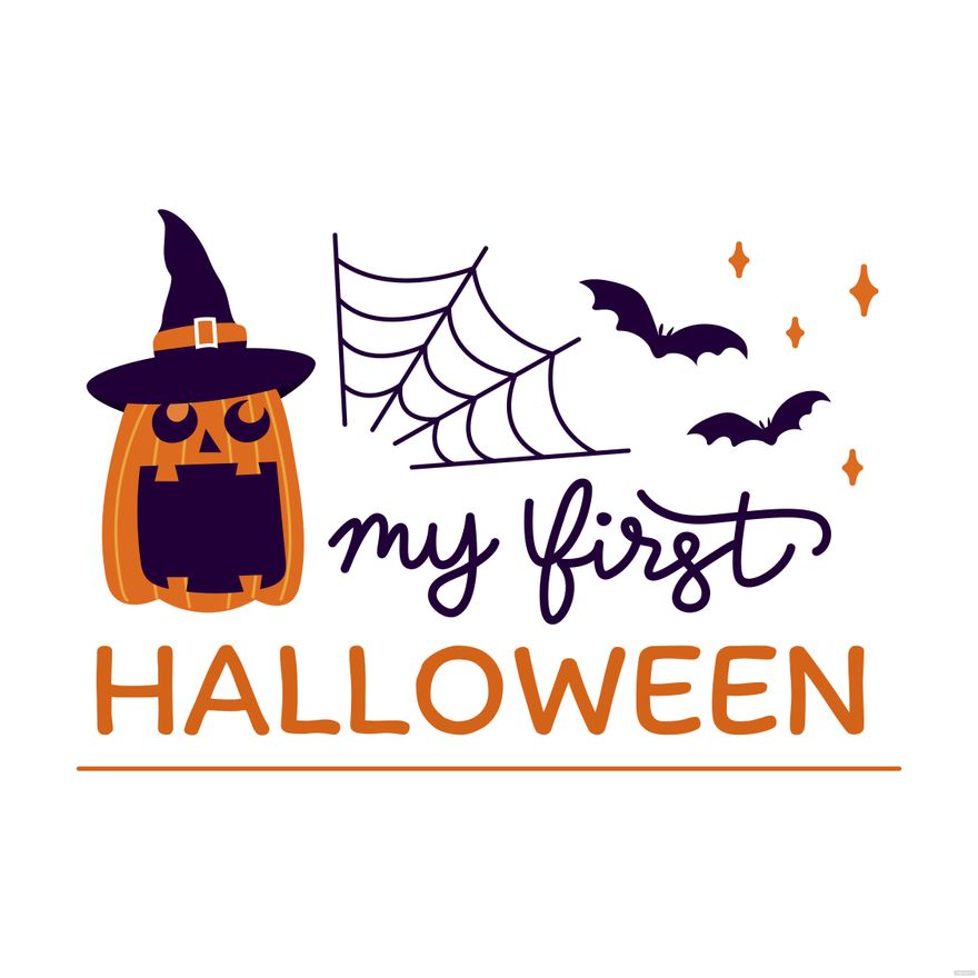 Free My First Halloween Vector in Illustrator, EPS, SVG, JPG, PNG