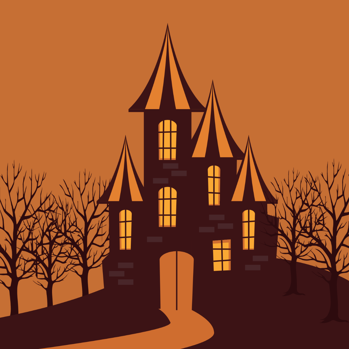 Haunted Mansion Vector Template