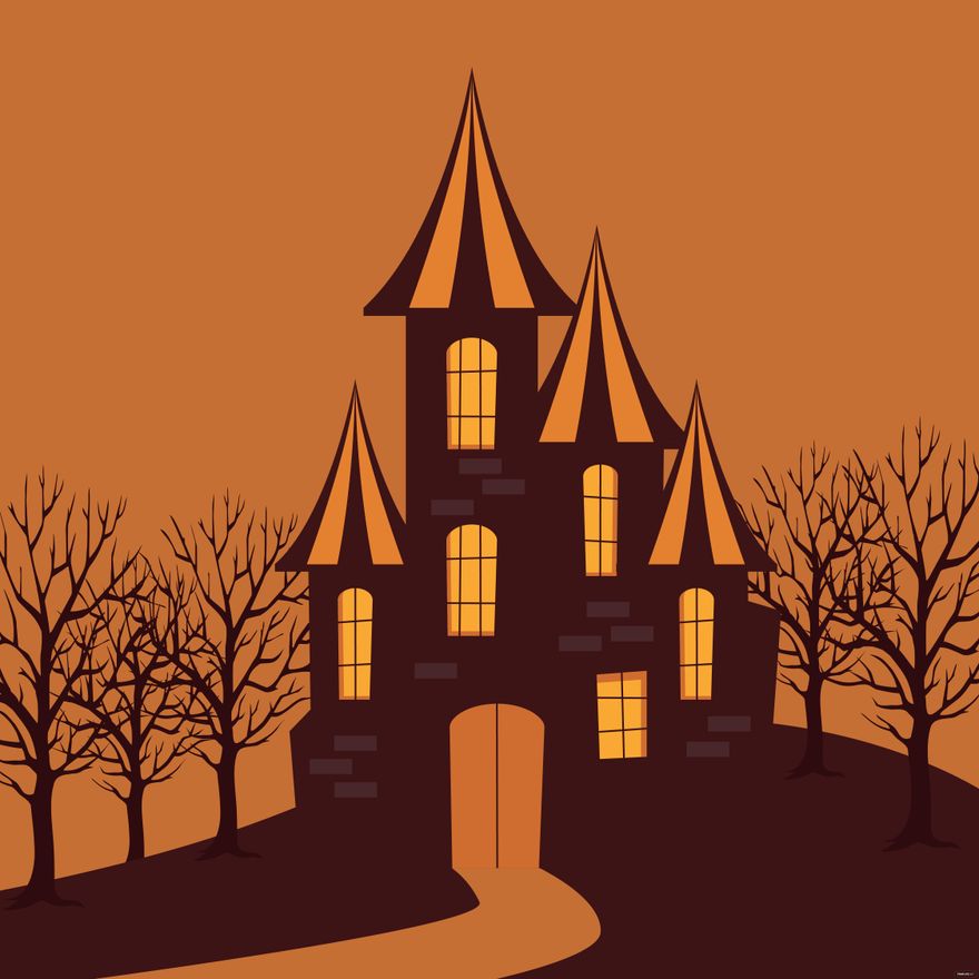 Haunted Mansion Vector in Illustrator, EPS, SVG, JPG, PNG