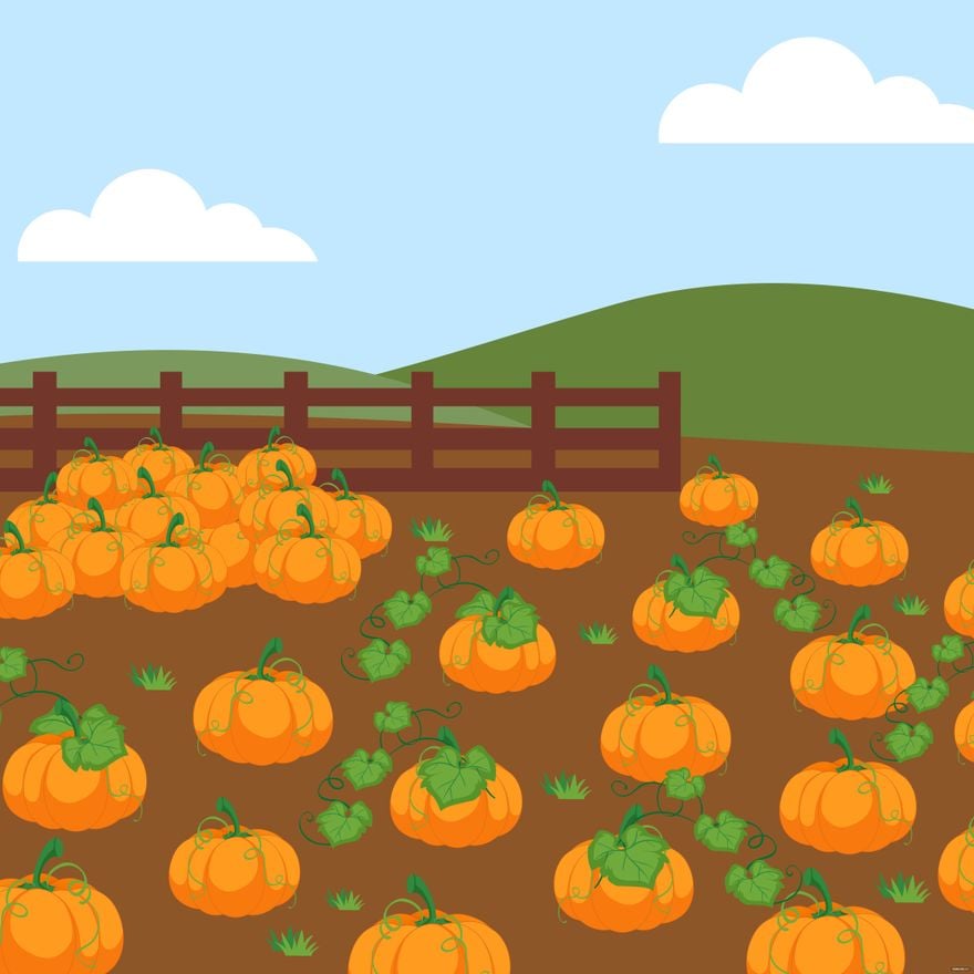 Free Pumpkin Patch Vector in Illustrator, EPS, SVG, JPG, PNG