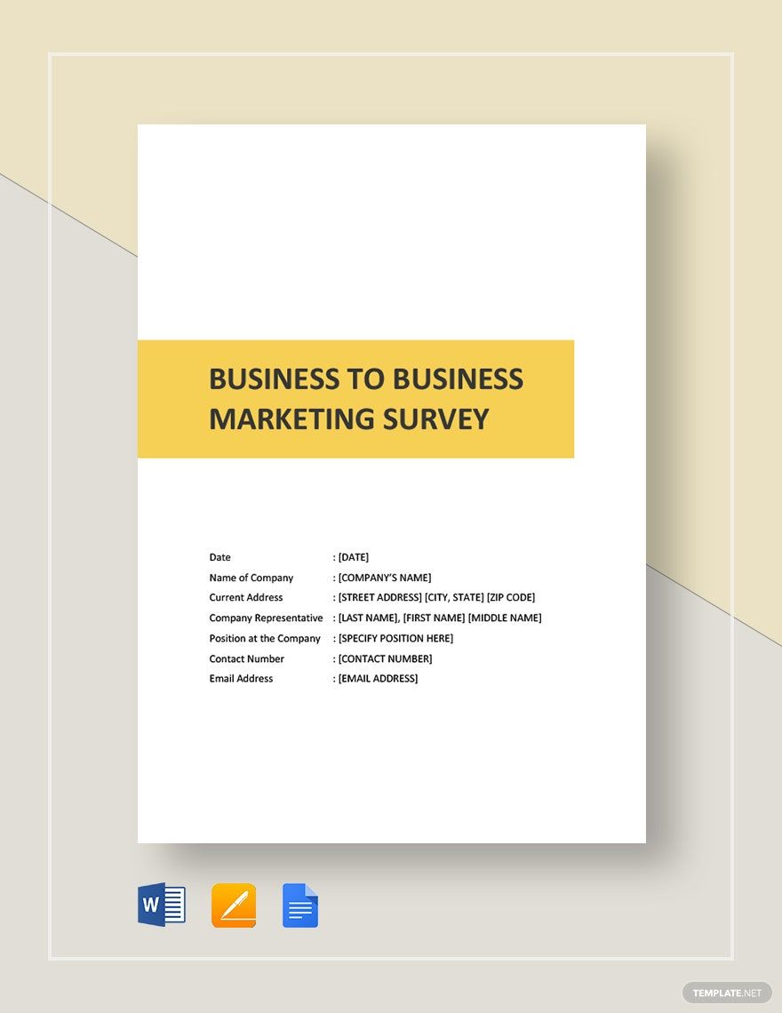 Business-to-Business Market Survey Template