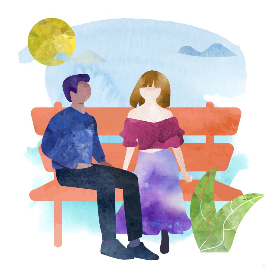 Free Watercolor Couple Illustration